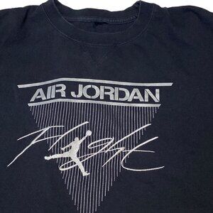 Air Jordan Fight T-shirt XXL Black Silver Embroidered Short Sleeve Tee Basketbal